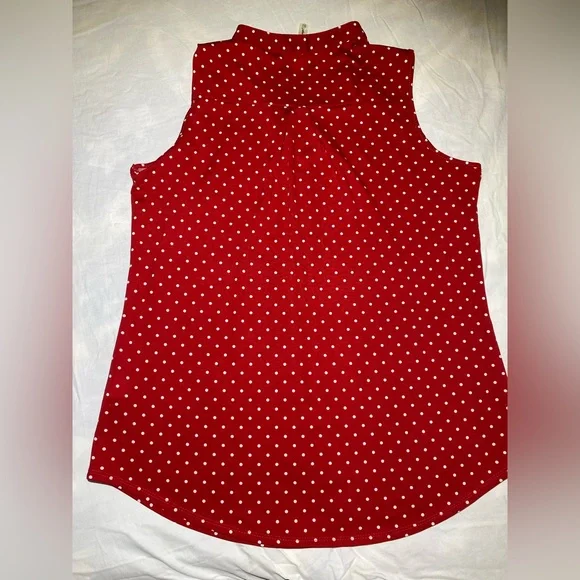 Womens PerSeption Concept Sleeveless Top- Size XL- Red w/Polka Dots- EUC - Picture 6 of 8